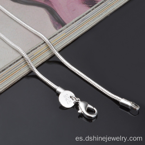 Serpiente de plata de 1,2 mm cadena collar de fiesta de boda
